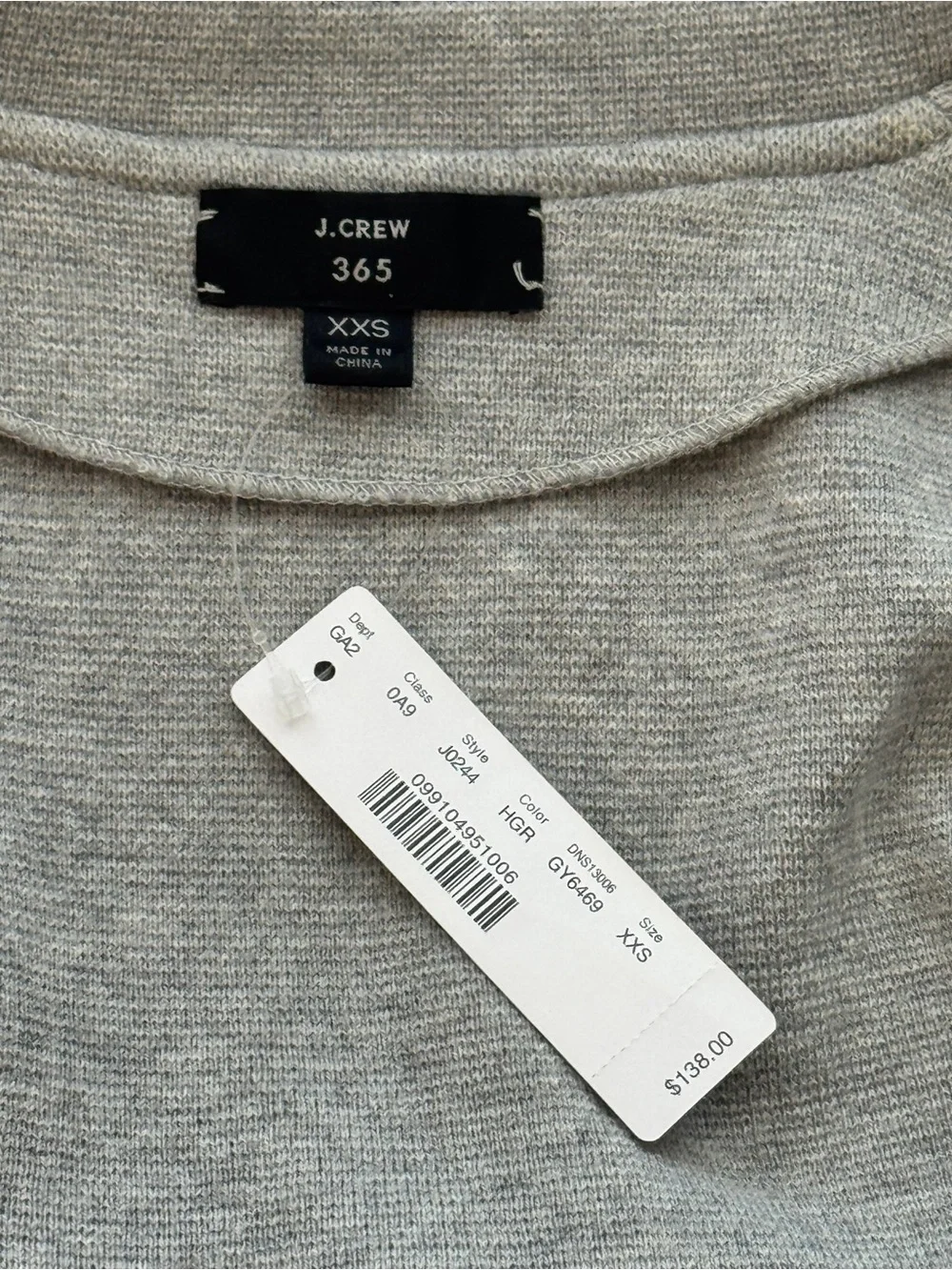 J.Crew Sophie Open Pockets Cardigan Jacket Blazer Light Gray Wool Cotton XXS 2XS